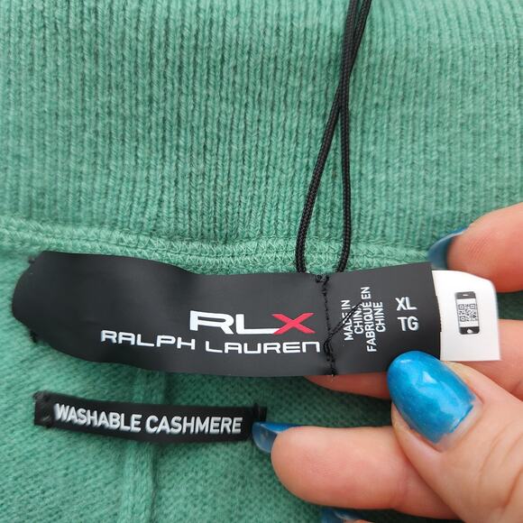 RLX Ralph Lauren Cashmere Jogger Pant XL Green Cozycore Quiet Luxury Athlesure - Picture 4 of 10